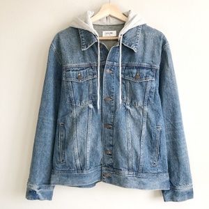 CELINE TRUCKER JACKET WITH HOOD IN UNION WASH size L